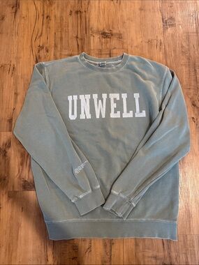 Unwell Graphic Crewneck Sweatshirt in Sage Green